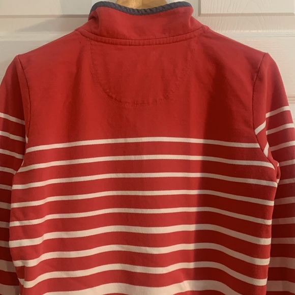 L.L.Bean Rugby Henley Women’s Medium Pullover red blue stripes shirt - Picture 9 of 10